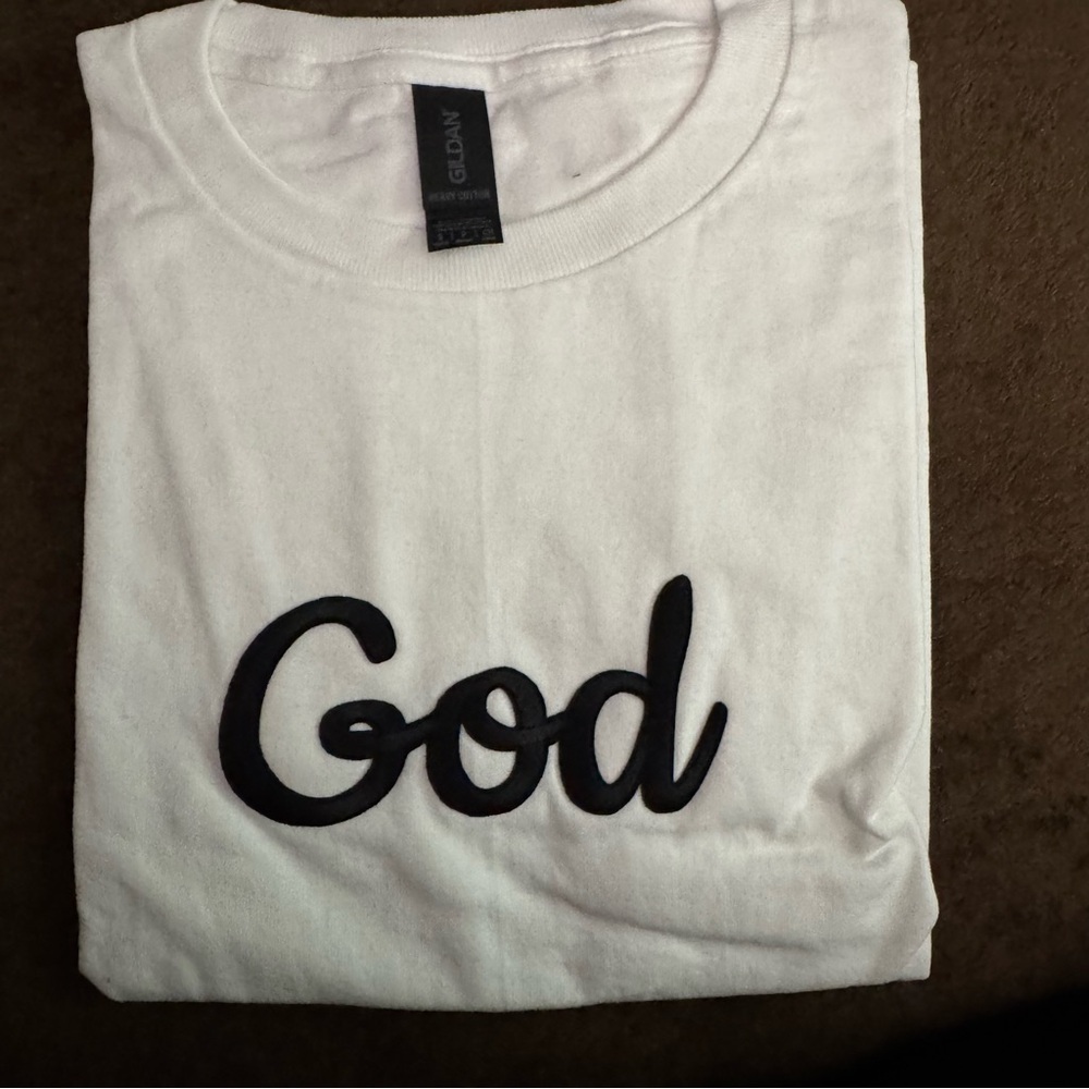 White Tee with Black Script